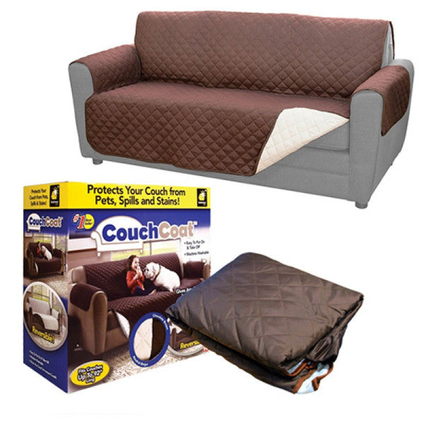 Washable Double Sofa Cover – BROWN | Stretchable, Protective & Elegant Fit