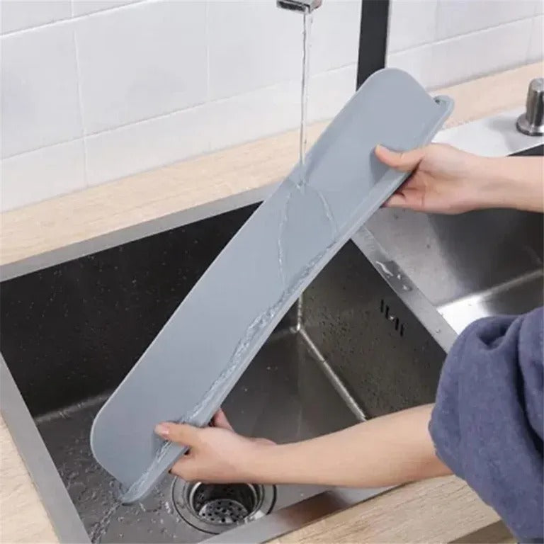 Silicone Sink Splash Guard with Suction Cups | Flexible Water Stopper
