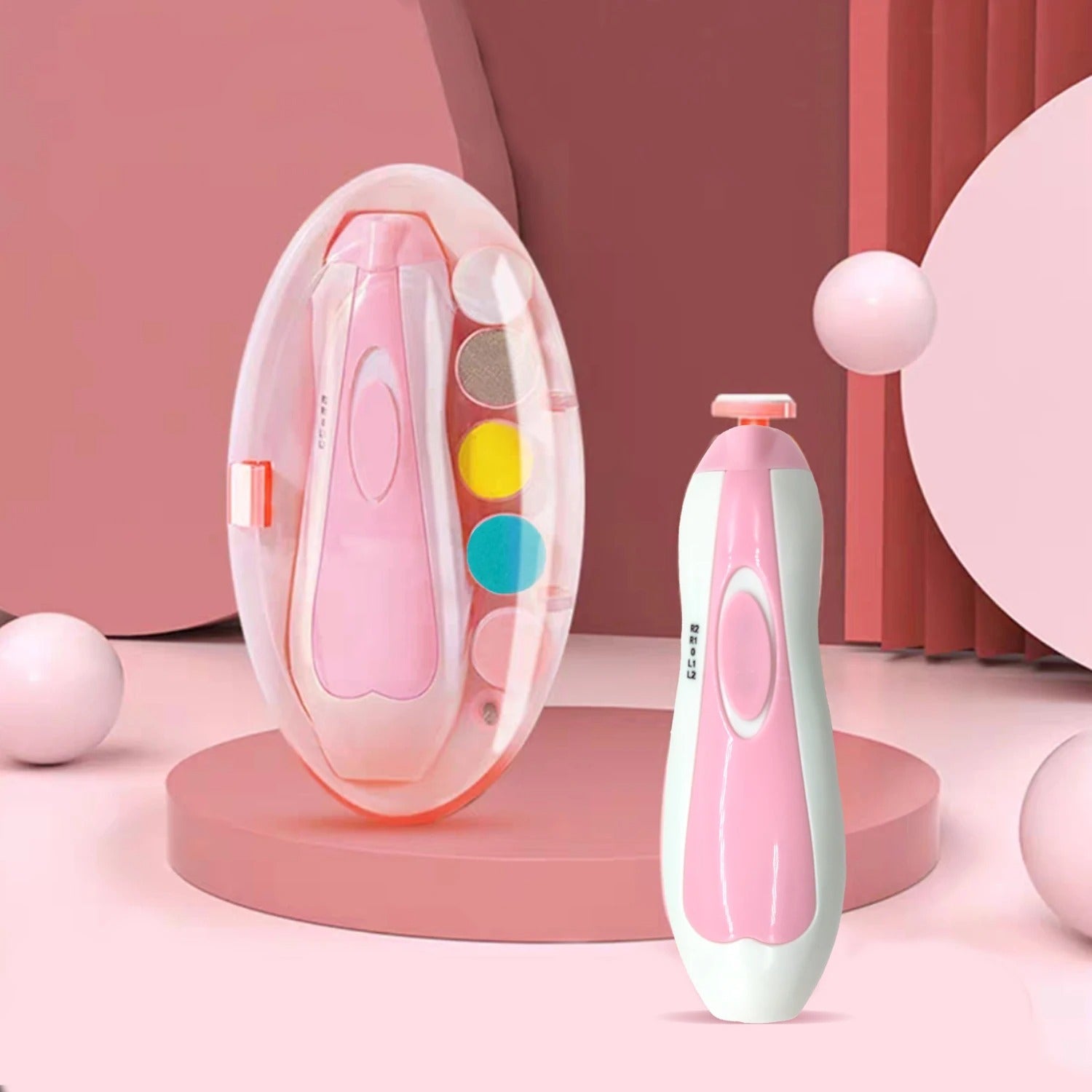 Electric Baby Nail Trimmer & Clipper Set (PINK Colour)