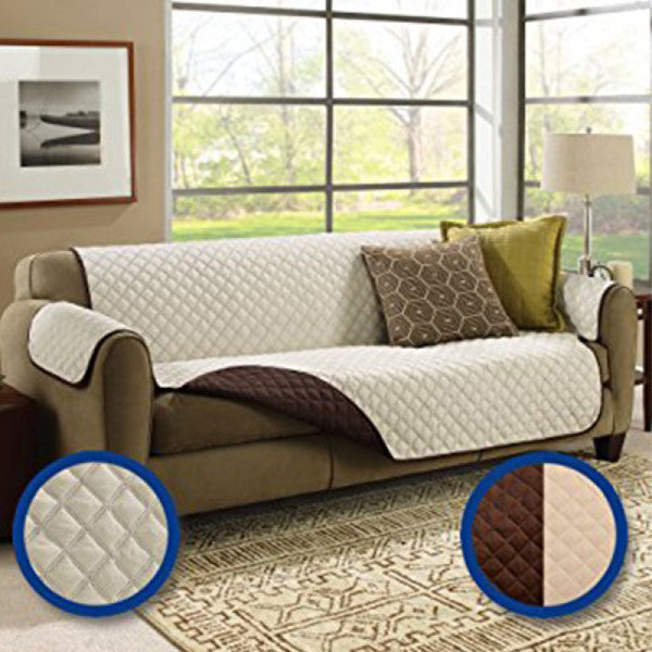 Washable Double Sofa Cover – BROWN | Stretchable, Protective &amp; Elegant Fit